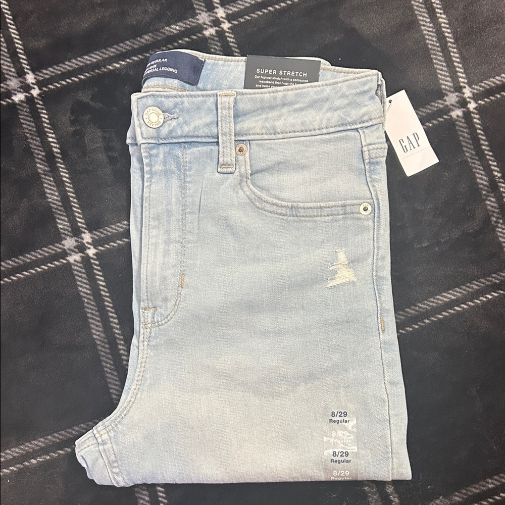 GAP Women's Soft Blue High Rise Universal  Leggings Jeans